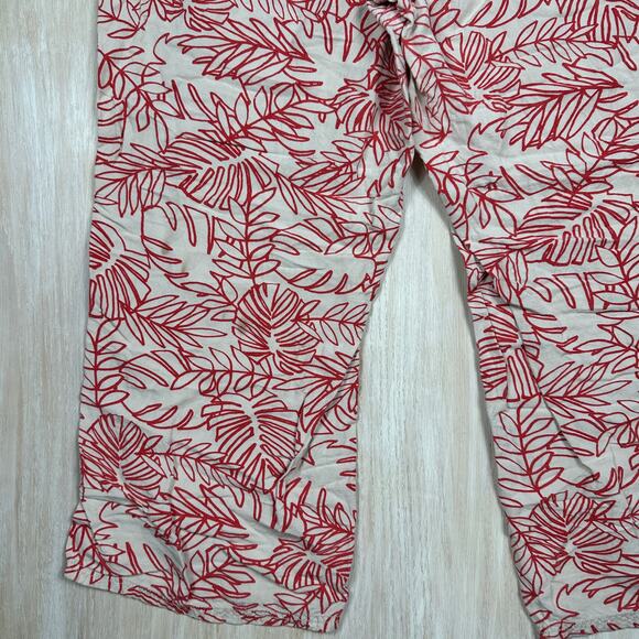 Lane Bryant Drawstring Linen Tropical Leaf Print Resort Wide Leg Pants 18/20 - Picture 14 of 16